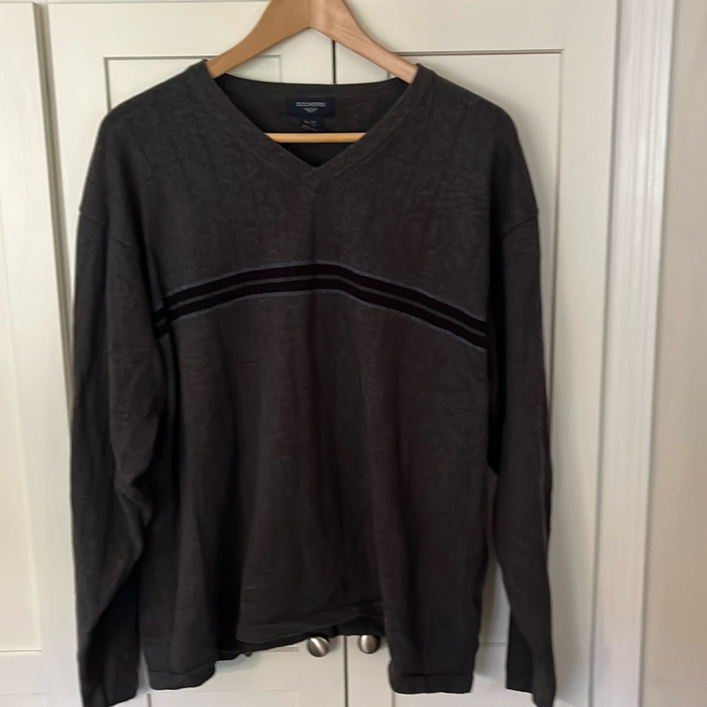 Dockers Dark Gray Stripe Swester